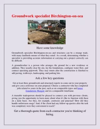 groundwork specialist birchington on sea