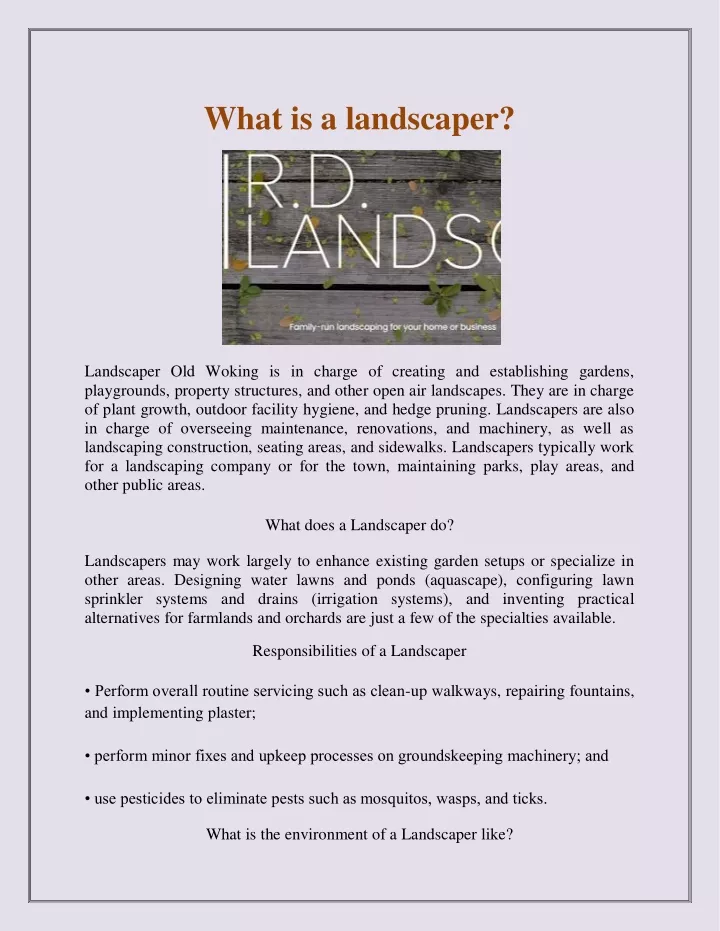 what is a landscaper