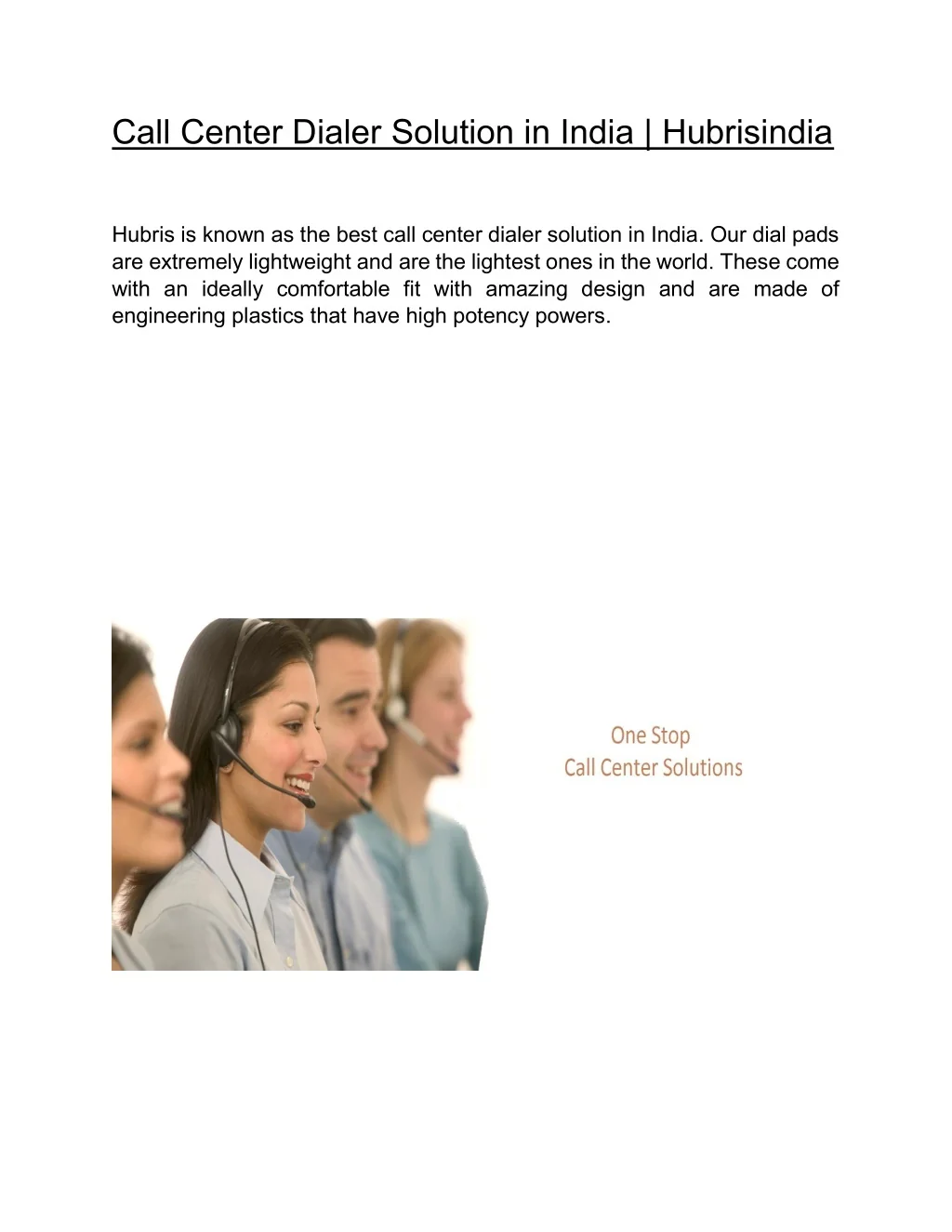 PPT - Call Center Dialer Solution in India | Hubrisindia PowerPoint ...