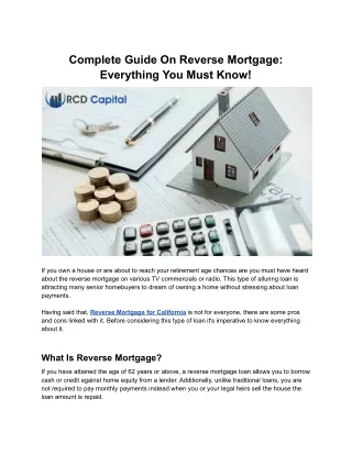 complete guide on reverse mortgage everything