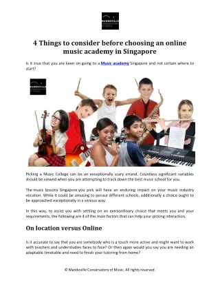 4 Things to consider before choosing an online music academy in Singapore