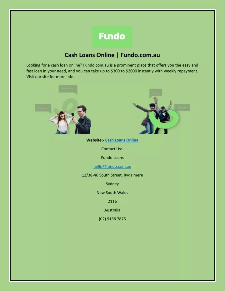 cash loans online fundo com au