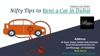 Nifty Tips to Rent a Car in Dubai