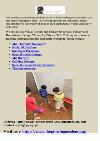 the growing academy helps students learns skills