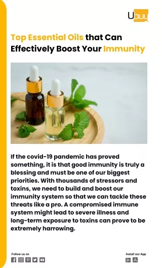 Top Essential Oils that Can Effectively Boost Your Immunity