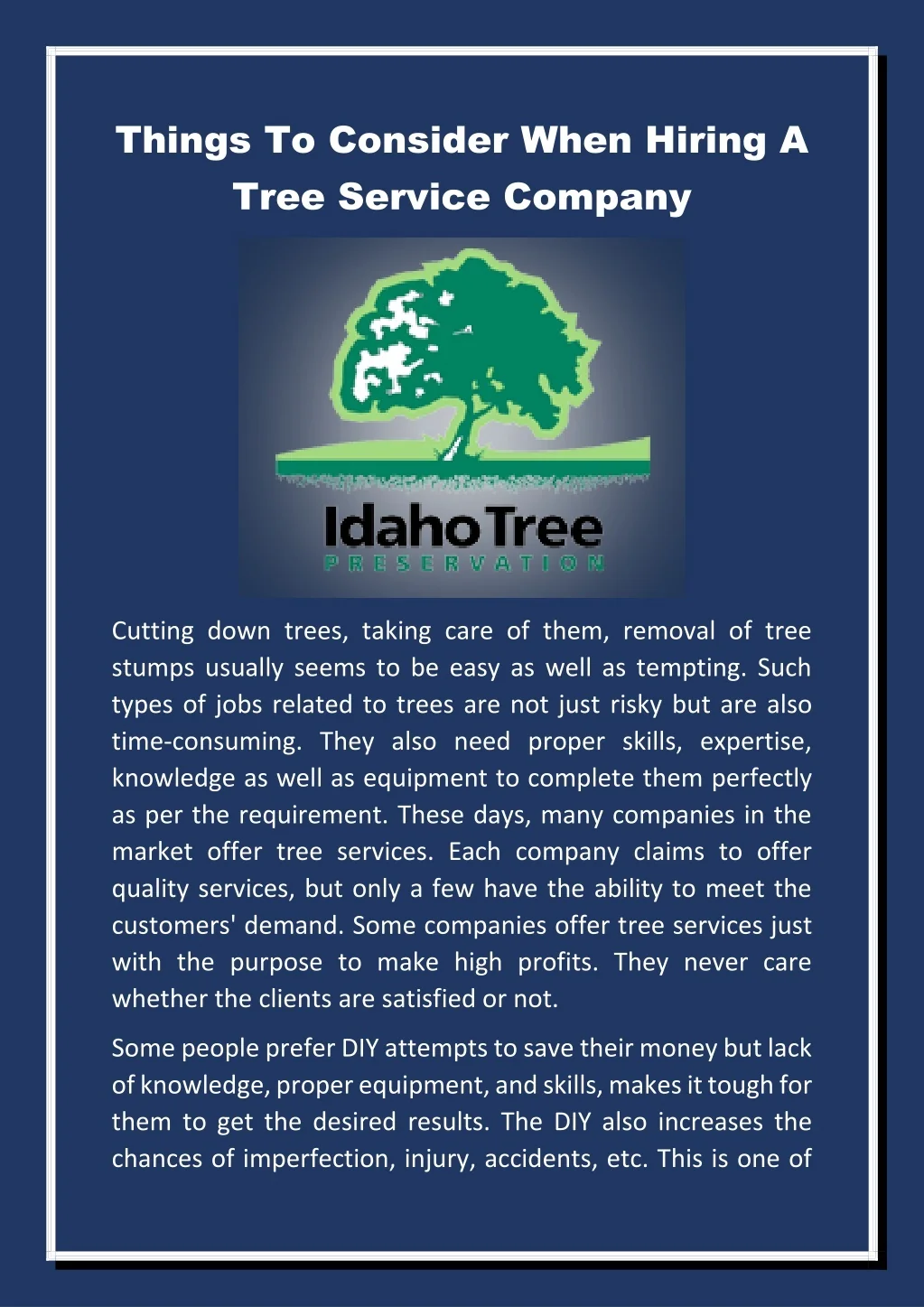 PPT - Things To Consider When Hiring A Tree Service Company PowerPoint ...