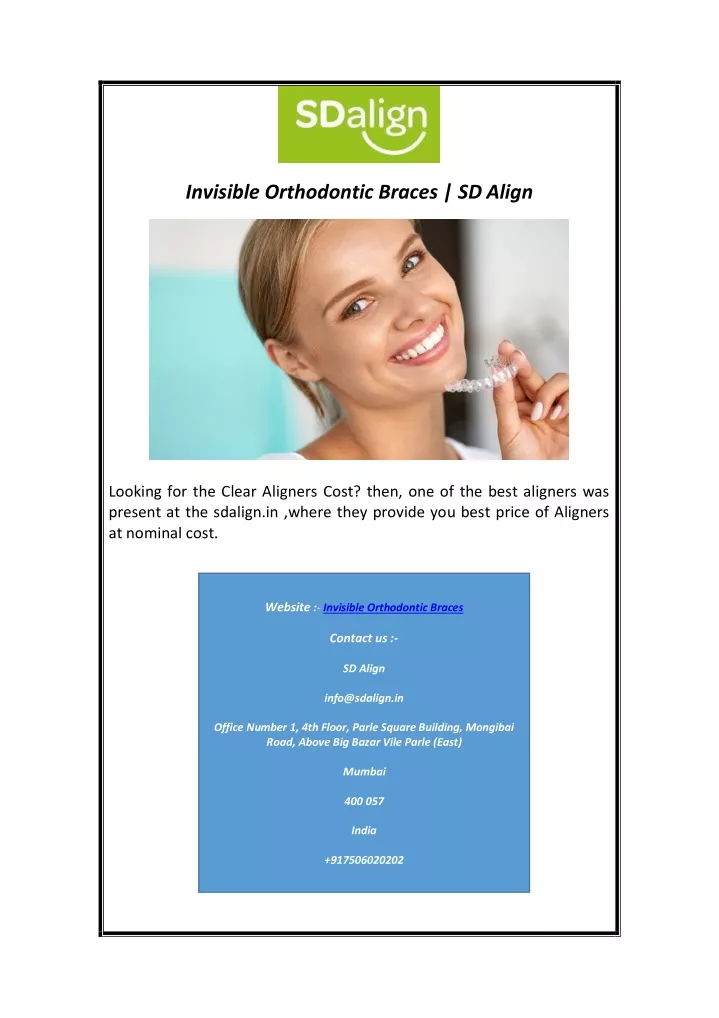 invisible orthodontic braces sd align