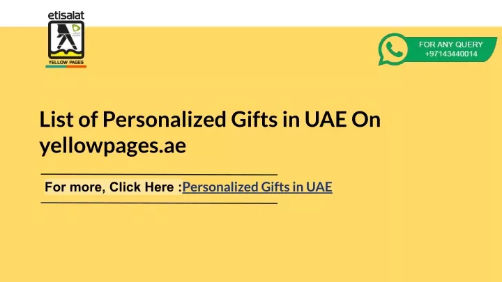 list of personalized gifts in uae on yellowpages