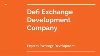 DeFi Exchange Development Company: