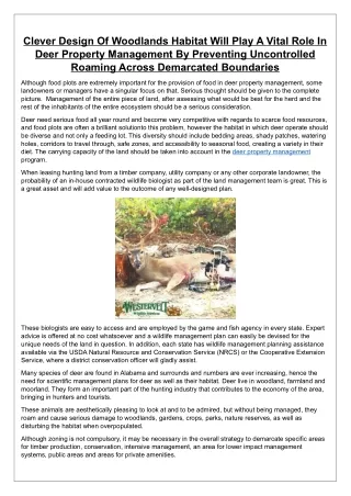 clever design of woodlands habitat will play