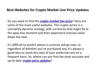 Best Websites for Crypto Market Live Price Updates - CMN News