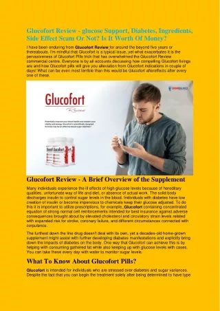 glucofort review glucose support diabetes