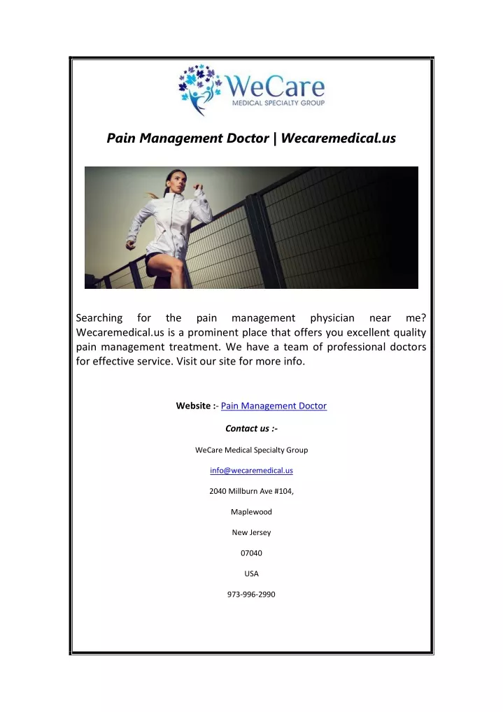 pain management doctor wecaremedical us