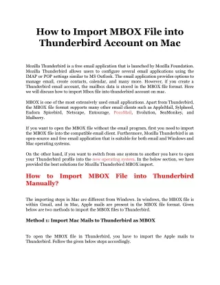 how to import mbox file into thunderbird account