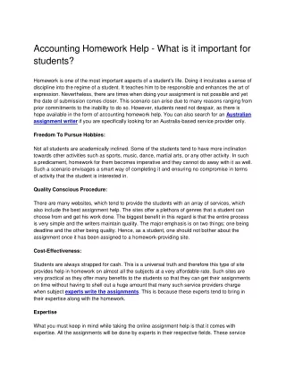 accounting homework help what is it important