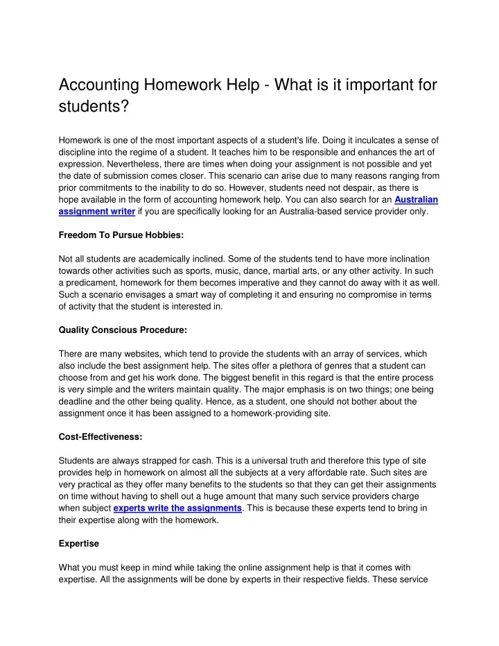 accounting homework help what is it important