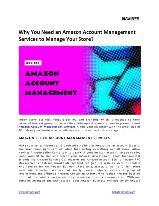 Why You Need an Amazon Account Management Services to Manage Your Store