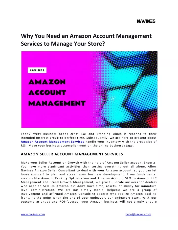 why you need an amazon account management