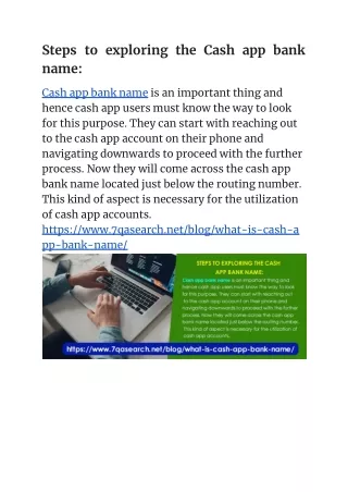 steps to exploring the cash app bank name