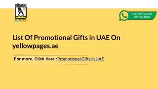 List Of Promotional Gifts in UAE On yellowpages.ae