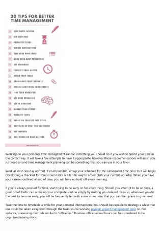 working on your personal time management