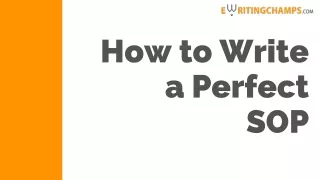 How to Write a Perfect SOP