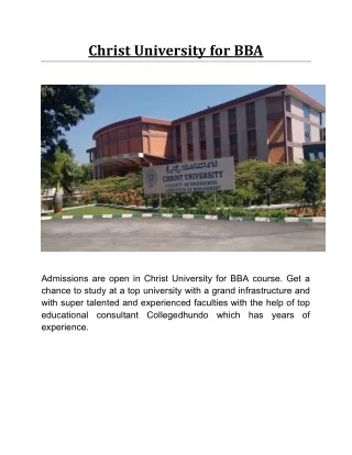 christ university for bba