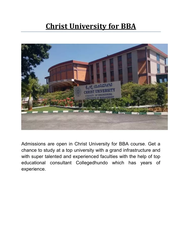 christ university for bba