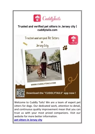 Trusted and verified pet sitters in Jersey city | cuddlytails.com