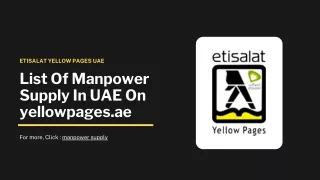 List Of Manpower Supply In UAE On yellowpages.ae