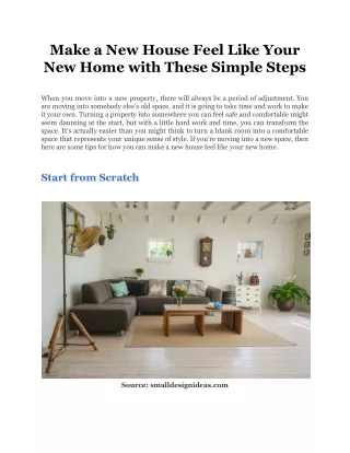 make a new house feel like your new home with