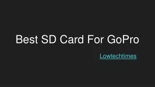Best SD Card For GoPro