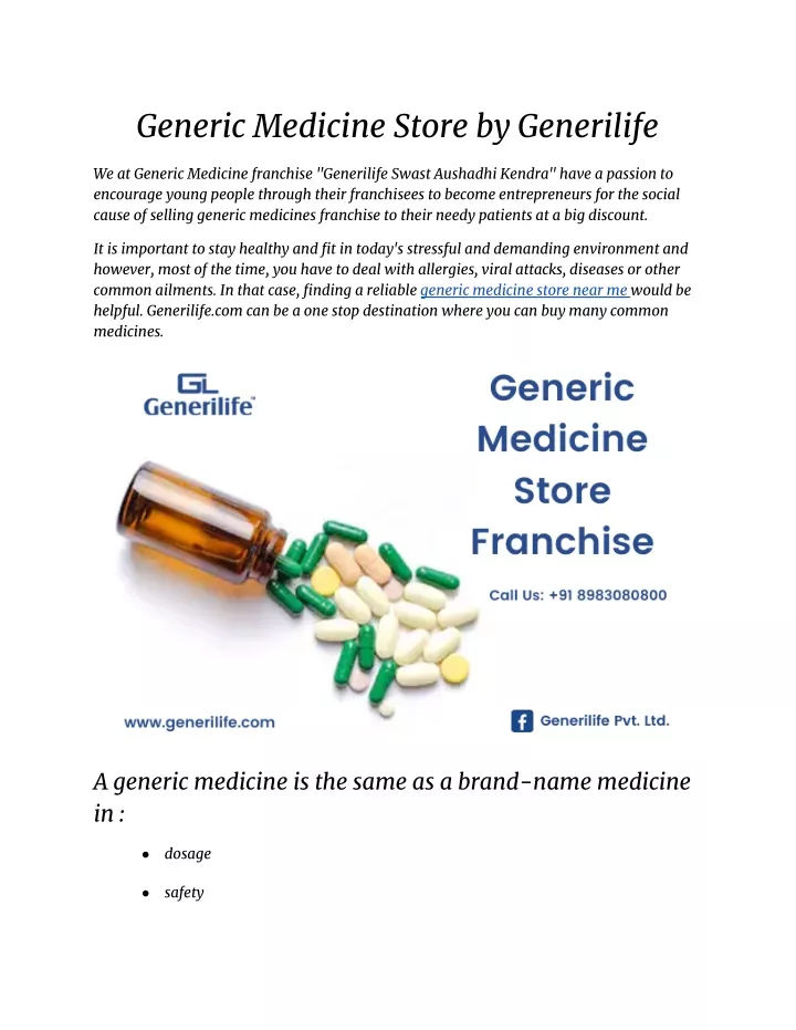 generic medicine store by generilife