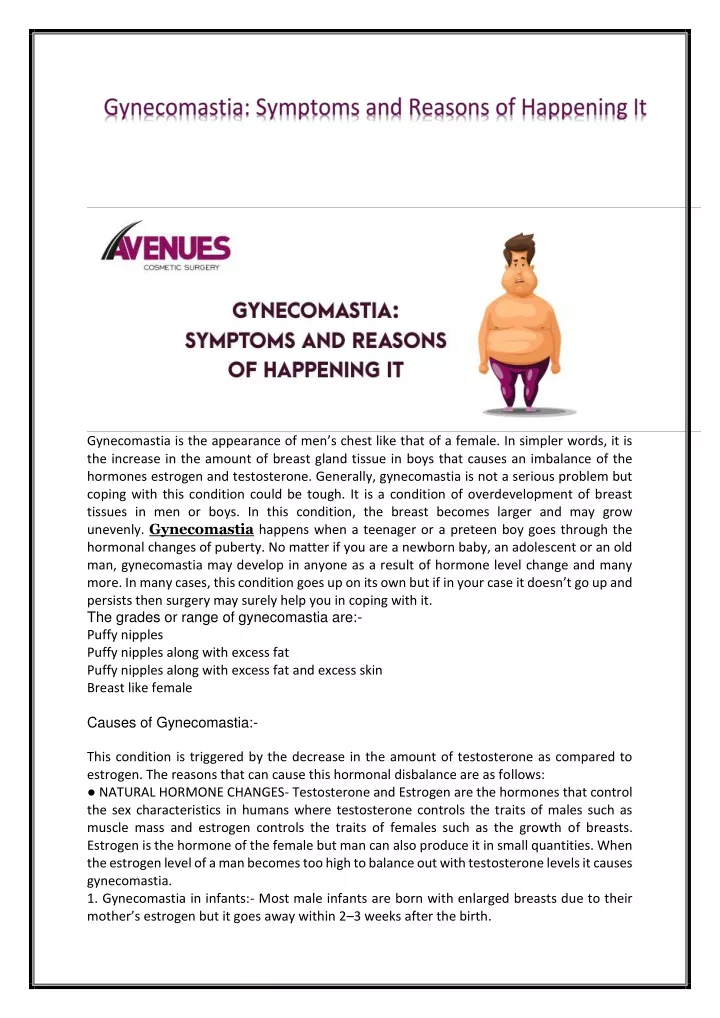 gynecomastia is the appearance of men s chest