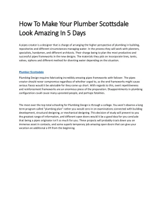 how to make your plumber scottsdale how to make