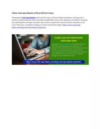 claim cash app dispute with proficient steps