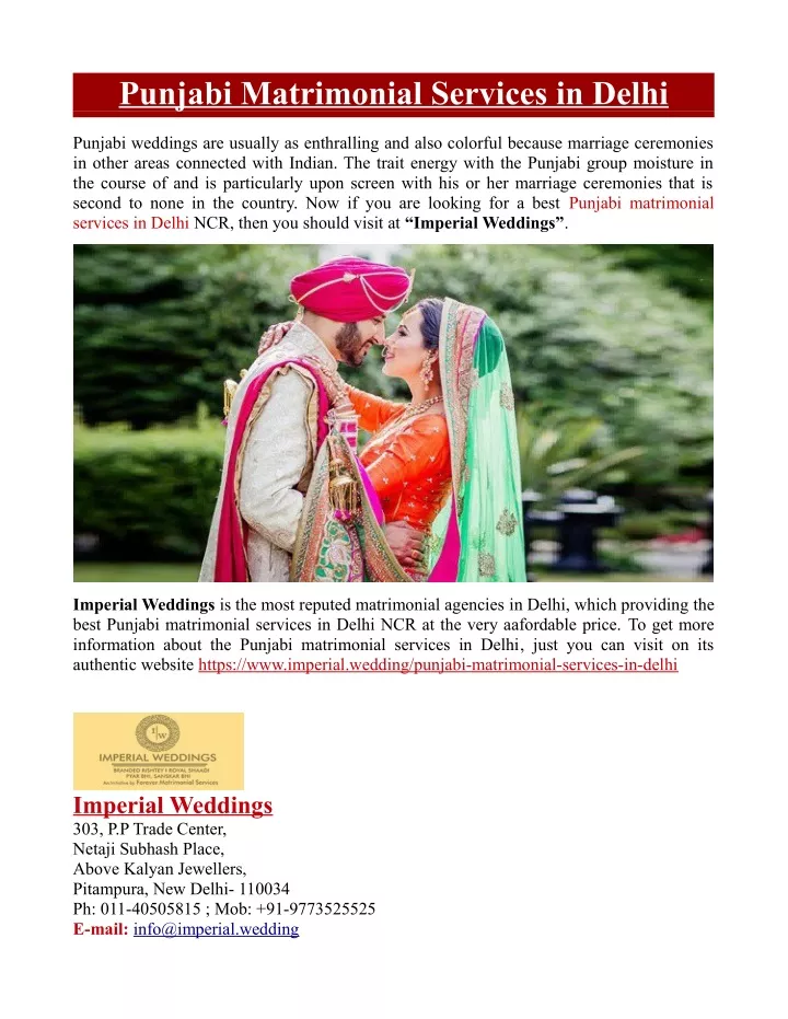 punjabi matrimonial services in delhi