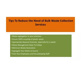 tips to reduce the need of bulk waste collection services
