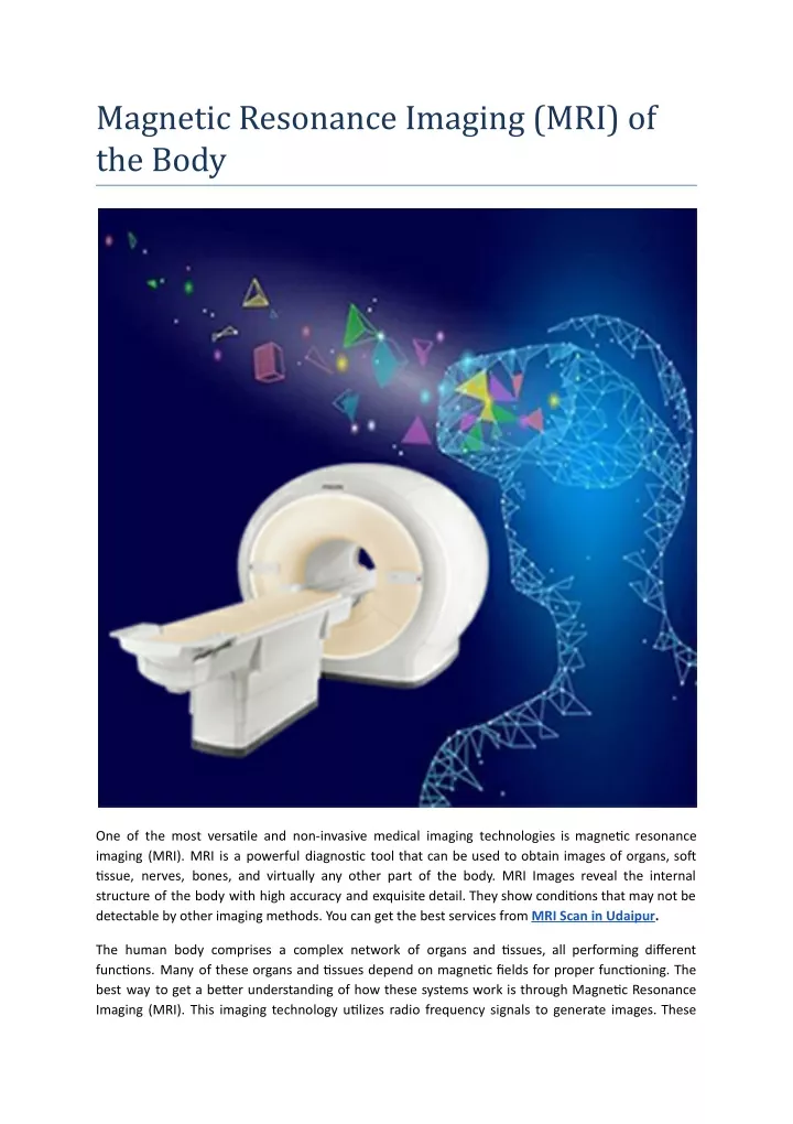 magnetic resonance imaging mri of the body