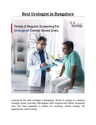best urologist in bangalore