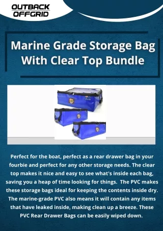 Purchase Marine Grade Storage Bag with Clear Top Bundle