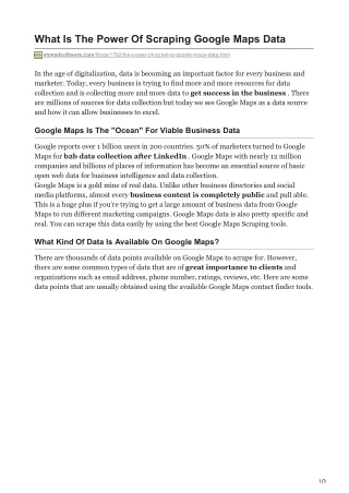 what is the power of scraping google maps data