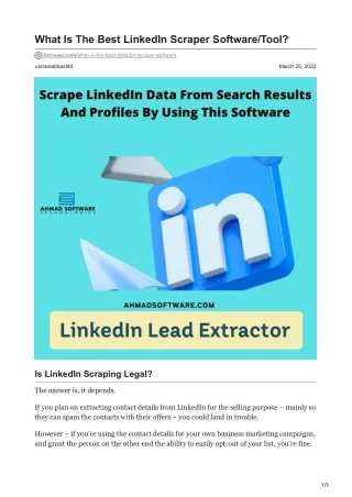 what is the best linkedin scraper software tool