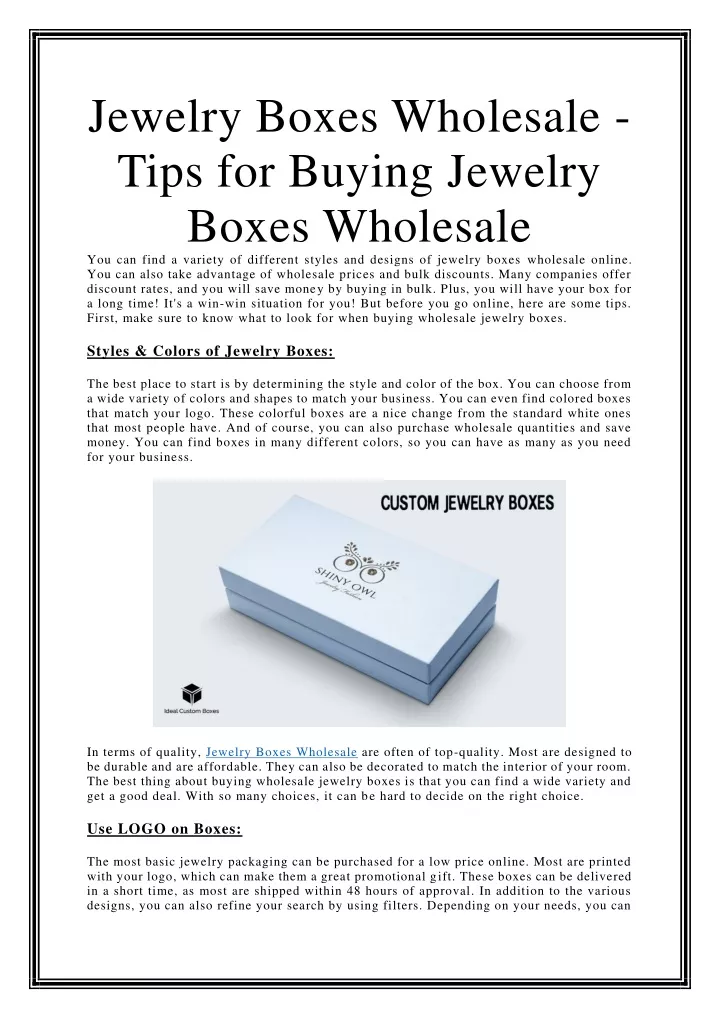 jewelry boxes wholesale tips for buying jewelry