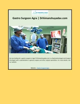 Gastro Surgeon Agra