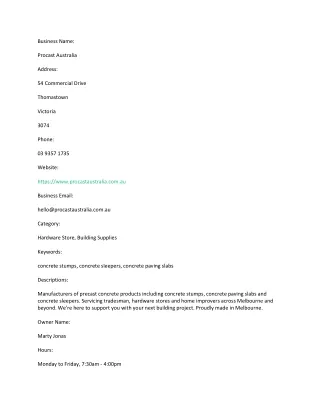 business name procast australia address