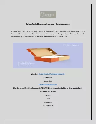 Custom Printed Packaging Indonesia  Customboxid