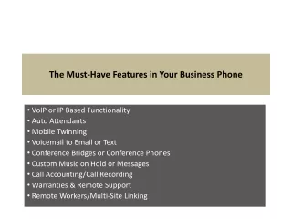 the must have features in your business phone