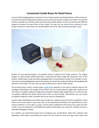 Customized Candle Boxes for Retail Stores