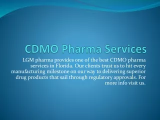 CDMO Pharma Services